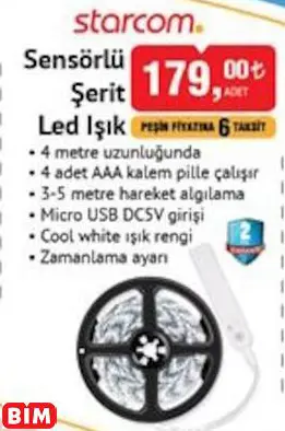 STARCOM SENSÖRLÜ ŞERİT LED IŞIK STARCOM SENSÖRLÜ ŞERİT LED IŞIK